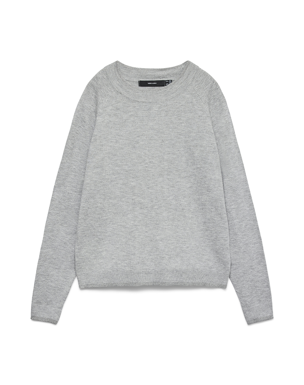 VERO MODA VMHAPPINESS LS RAGLAN PULLOVE GA BOO REP 10296206-Light Grey MelangeSILVERLUREXCONTRAST LightGray