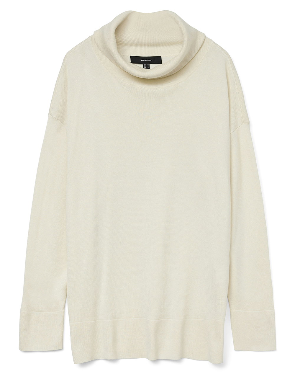 VERO MODA VMSILJE LS COWL NECK PULLOVER 10332486-Birch Cream