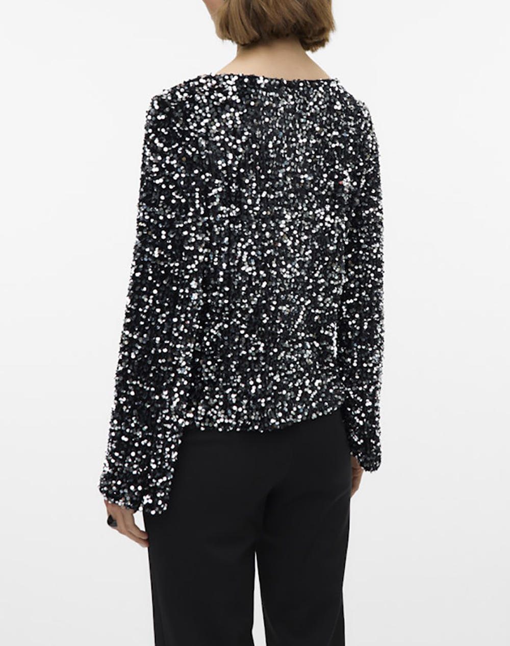VERO MODA VERO MODA VMBELLA LS BOATNECK SQ TOP JRS GA 10335722-BlackSilversequins Multi - 2