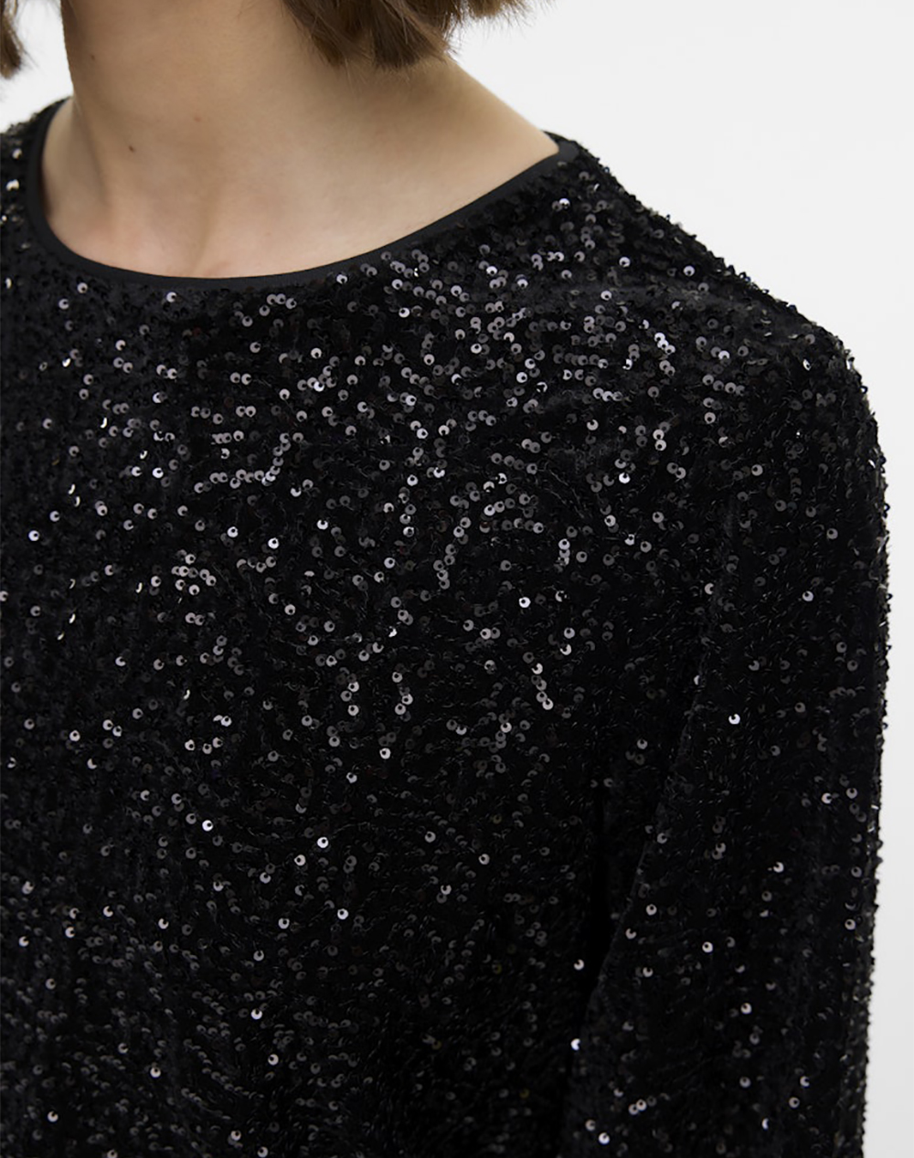 Vero Moda Vmhoka Sq L S Sweatshirt Jrs Btq 10338090-Blackblacksequins Jetblack Γυναικεία ρούχα μπλούζες Τοπ Κορμακια Politikos Shop Πολιτικός