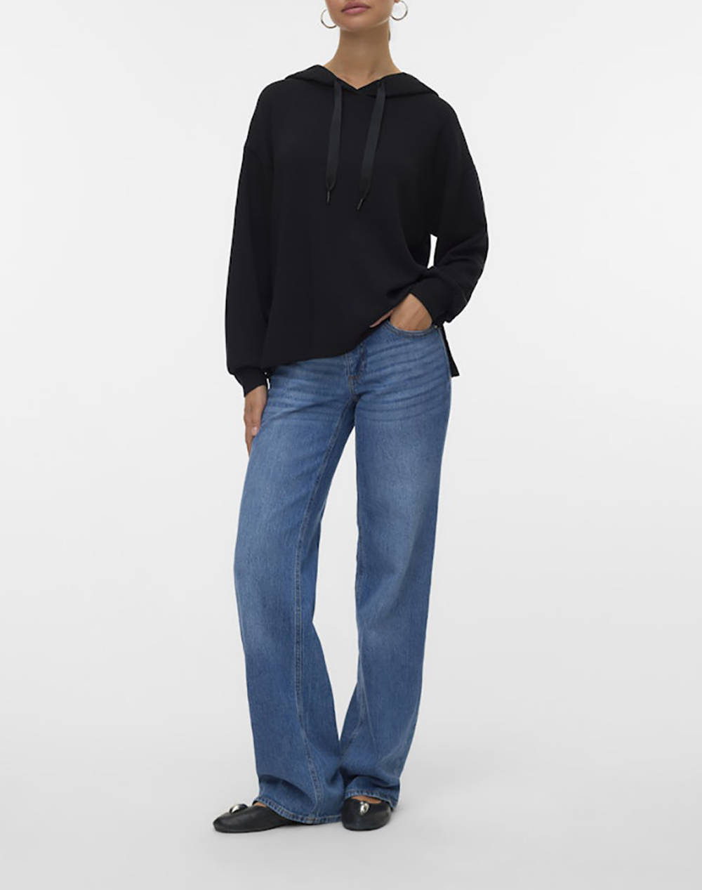 VERO MODA VMHALI LS HOODIE JRS GA BOO 10331783-BLACK Black φωτογραφία