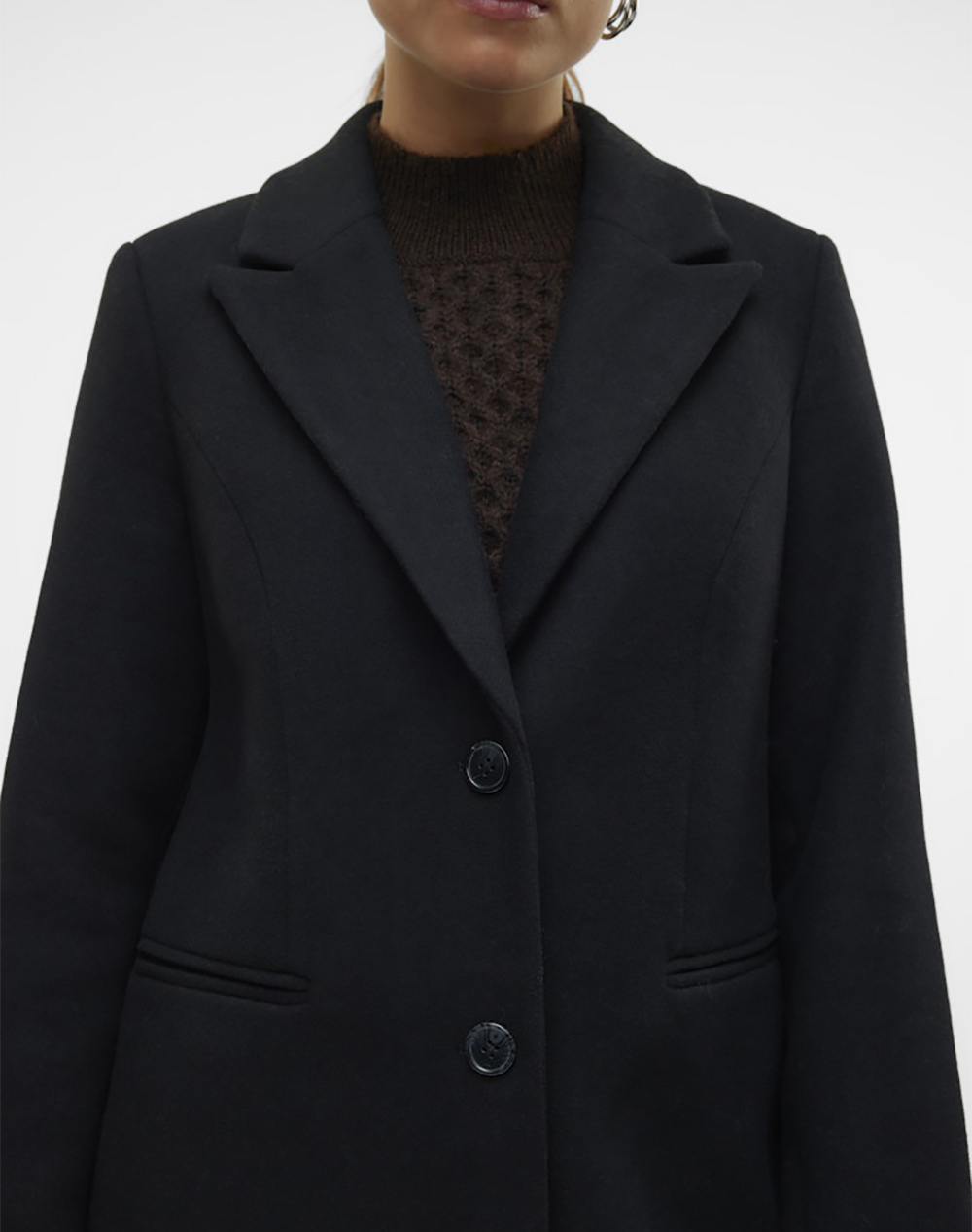 VERO MODA VMBLAZA LONG COAT GA BOO 10267495-BLACK Black φωτογραφία