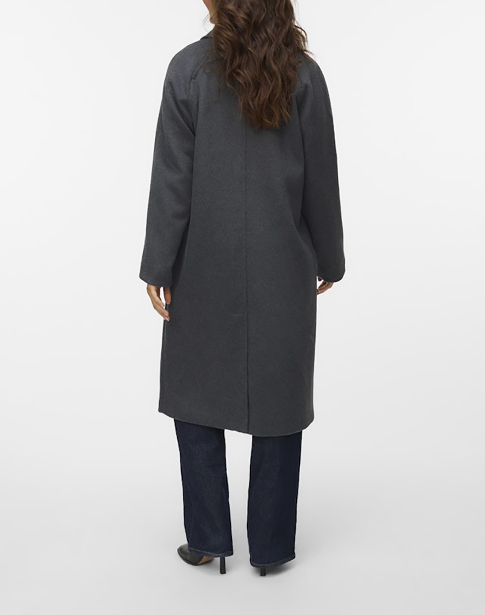 VERO MODA VMHARPER LONG WOOL COAT GA NOOS 10320446-Dark Grey Melange DarkGray φωτογραφία