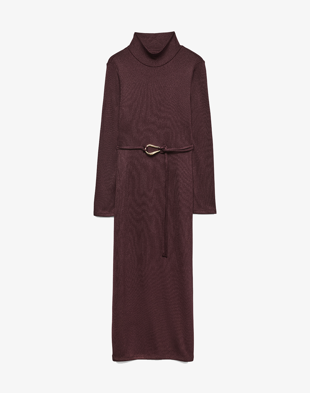 VERO MODA VMLOUISA LS HIGH NECK 7/8 DRESS JRS GA 10336207-Winetasting DarkRed