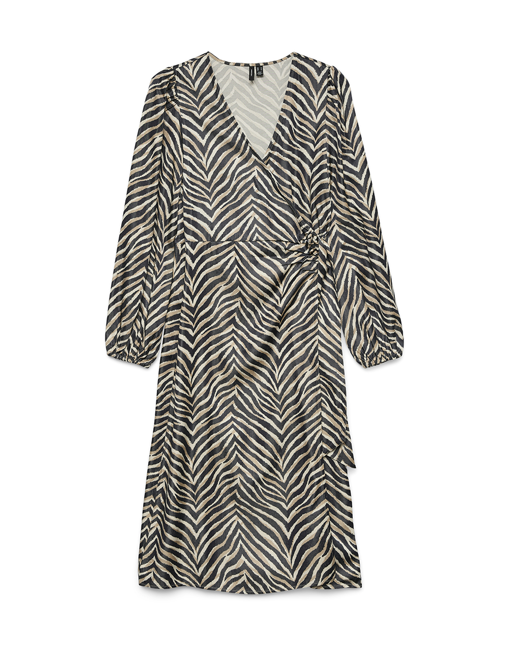VERO MODA VMVINA SONYA LS CALF WRAP DRESS WVN GA 10337398-BlackSonya Multi