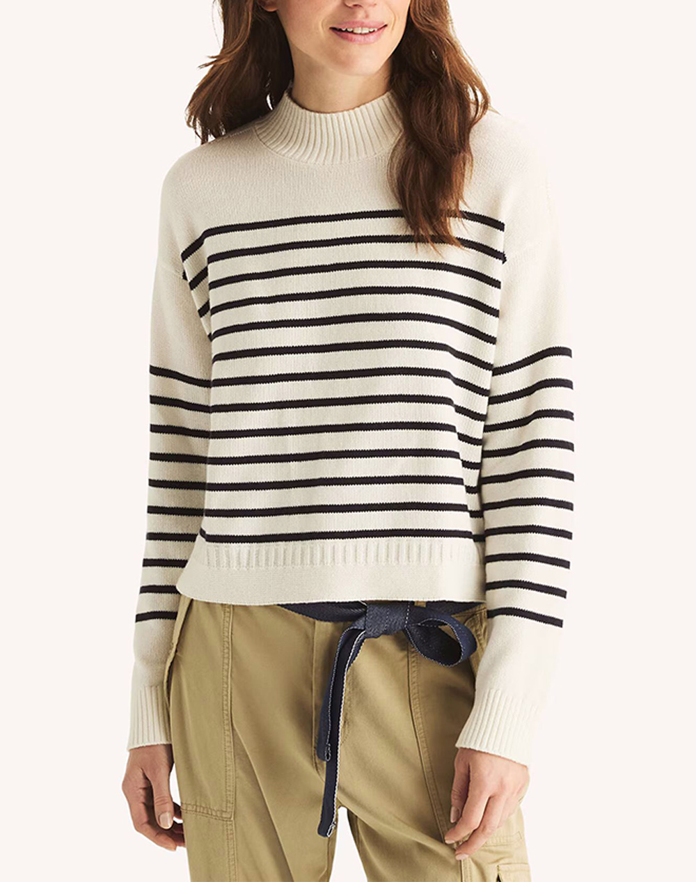 NAUTICA ΜΠΛΟΥΖΑ ΠΛΕΚΤΗ ΜΜ STRP MCKNCK SWTR 3NCN5HSN133-IJK Ivory