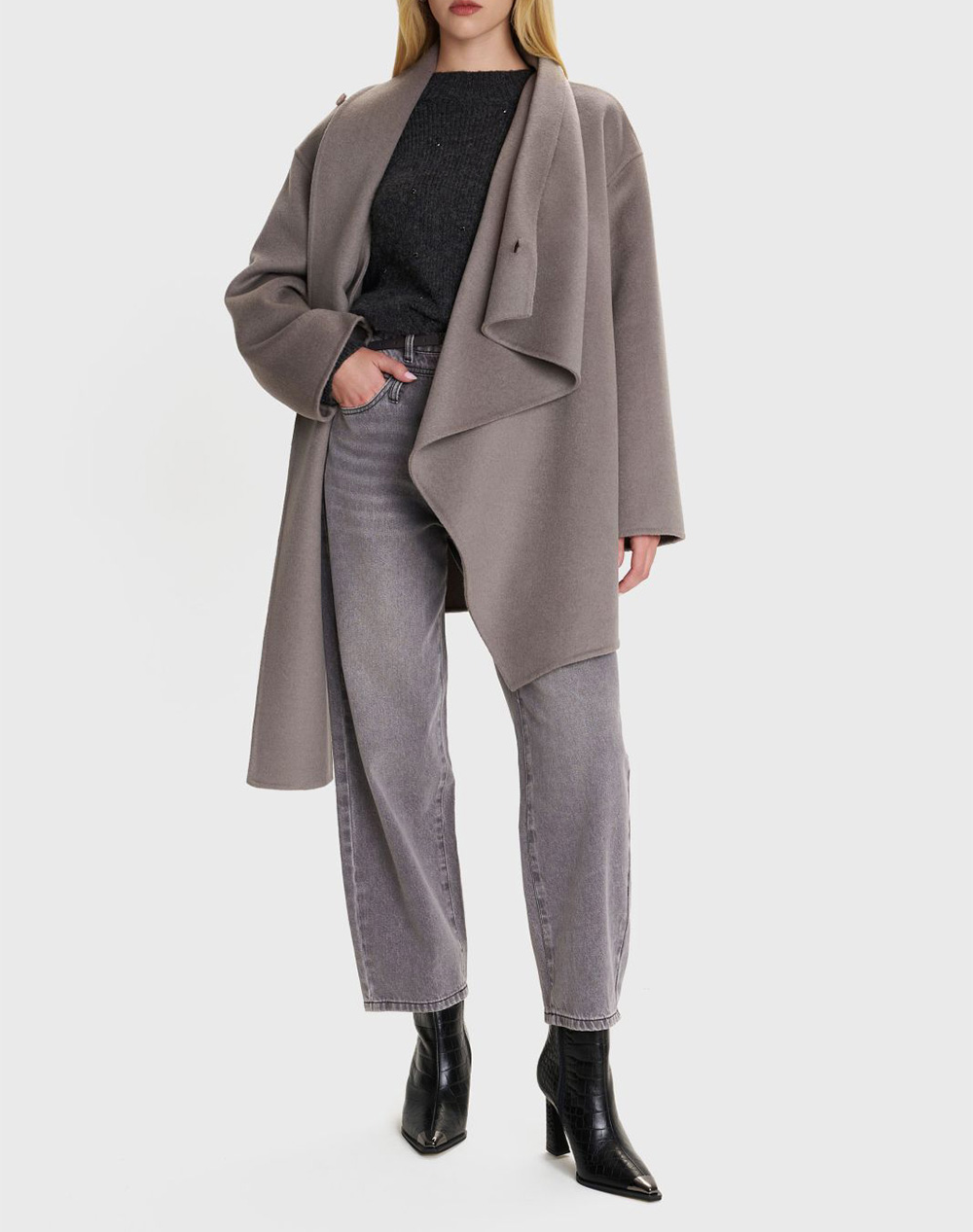 ALE ΗΜΙΠΑΛΤΟ 8921901-ELEPH Gray φωτογραφία