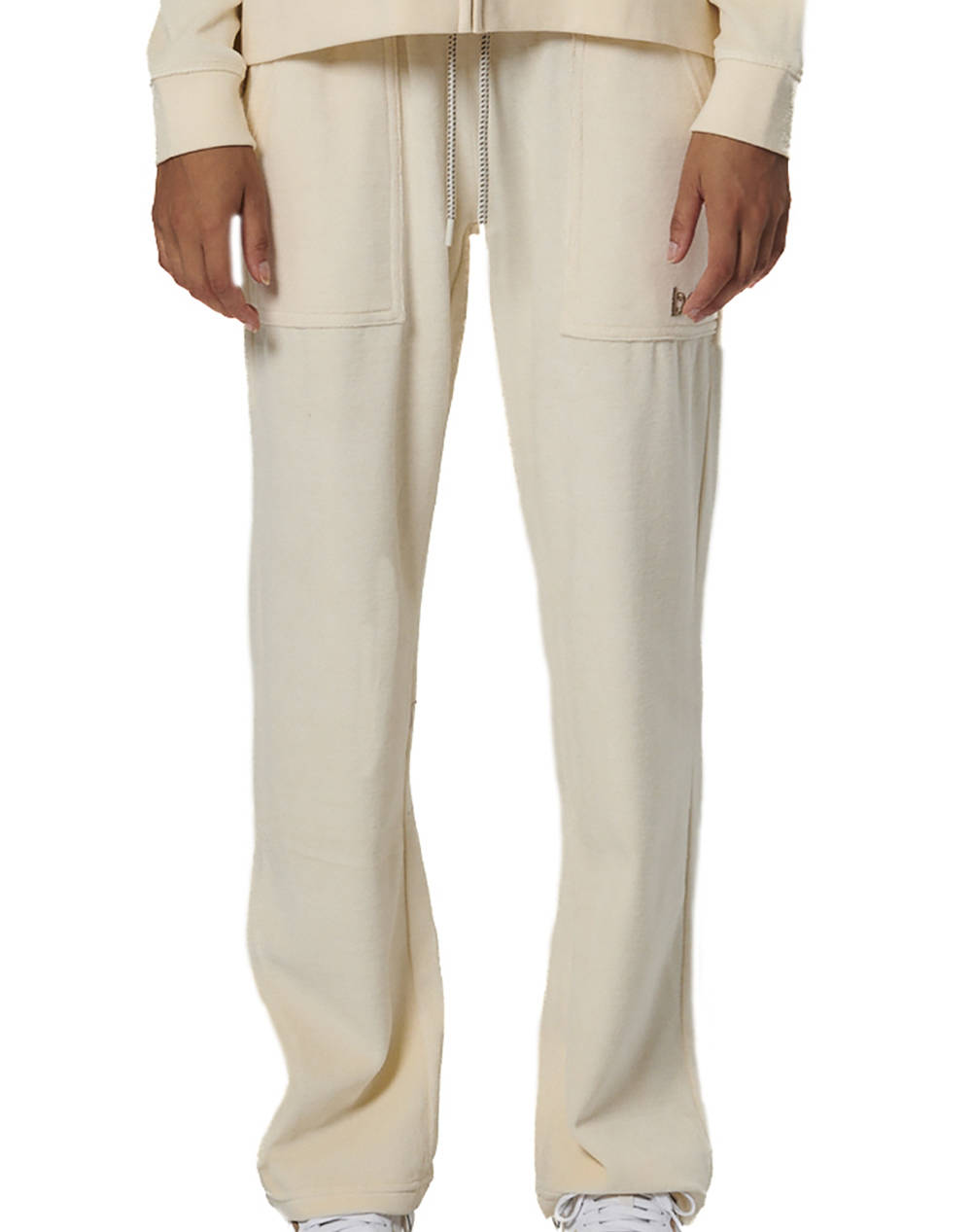 BODY ACTION BODY ACTION WOMEN''S BASIC VELOUR PANTS 021533-01-BIRCH CREAM Cream