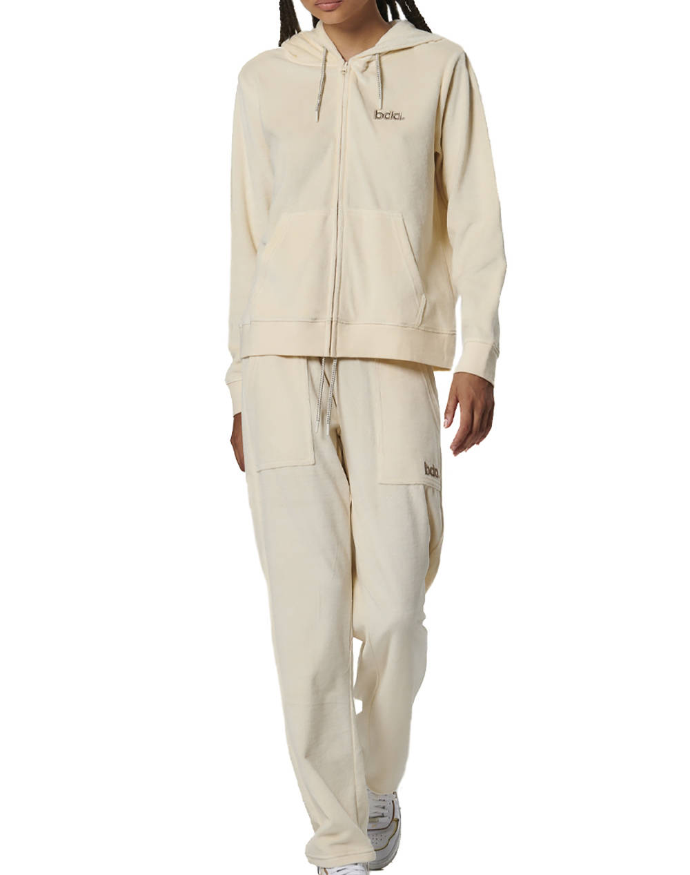 BODY ACTION WOMEN''S BASIC VELOUR PANTS 021533-01-BIRCH CREAM Cream φωτογραφία