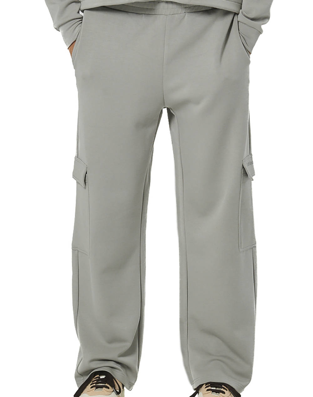 BODY ACTION BODY ACTION WOMEN''S WIDE-LEG CARGO TROUSERS 021542-01-FOG GREEN LightGreen