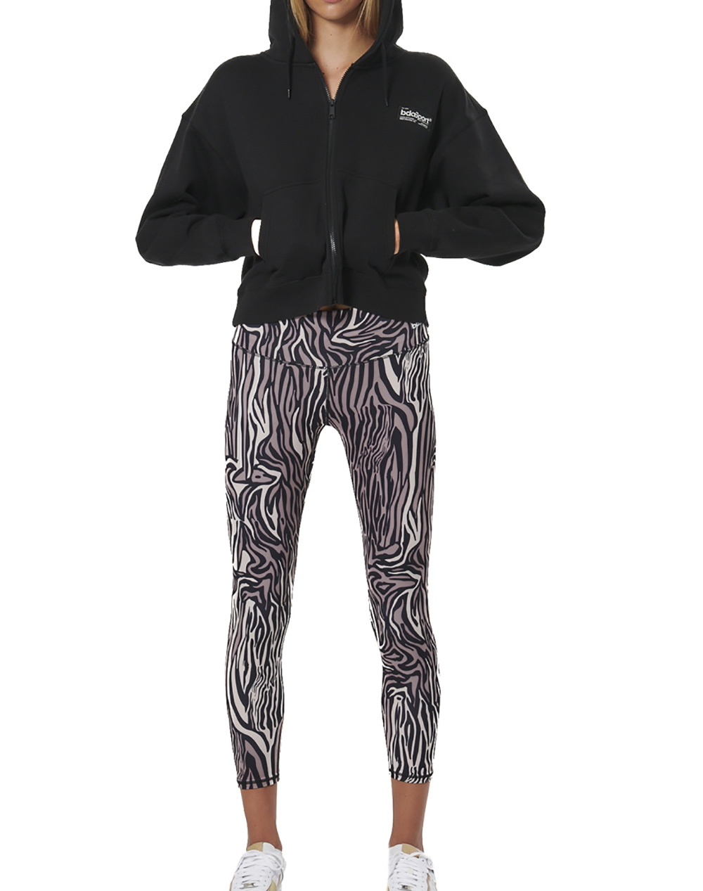 BODY ACTION WOMEN''S PRINTED 7/8 LEGGINGS 011520-01-MOCHA ZEBRA Mixed φωτογραφία