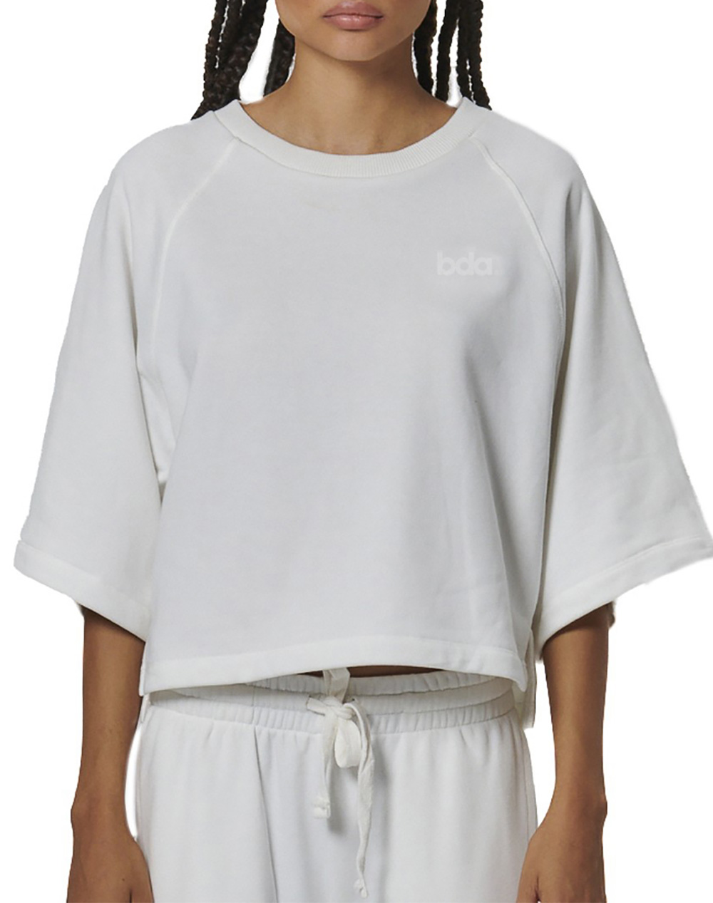 BODY ACTION WOMEN''S RELAXED FIT SWEATSHIRT 061526-01-STAR WHITE White