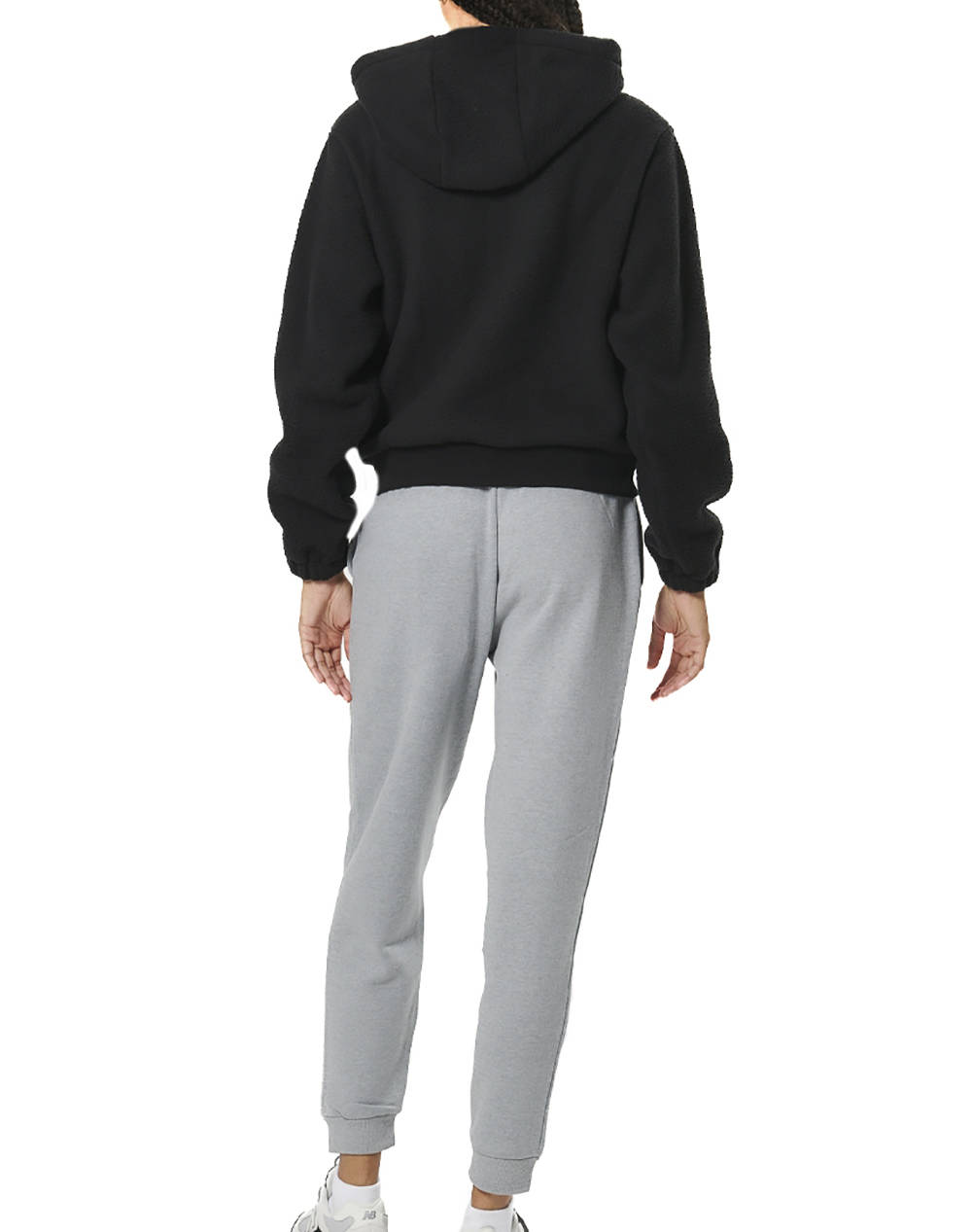 BODY ACTION WOMEN''S FULL-ZIP SHERPA FLEECE HOODIE 071523-01-BLACK Black φωτογραφία