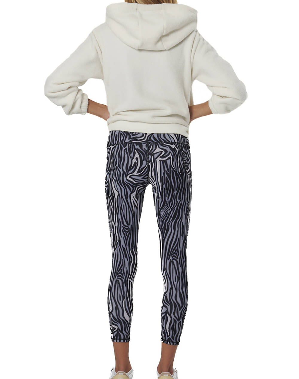 BODY ACTION WOMEN''S FULL-ZIP SHERPA FLEECE HOODIE 071523-01-ARCTIC WOLF ECRU Ecru φωτογραφία