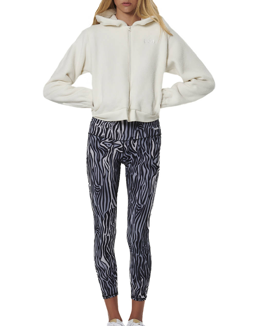 BODY ACTION WOMEN''S FULL-ZIP SHERPA FLEECE HOODIE 071523-01-ARCTIC WOLF ECRU Ecru φωτογραφία