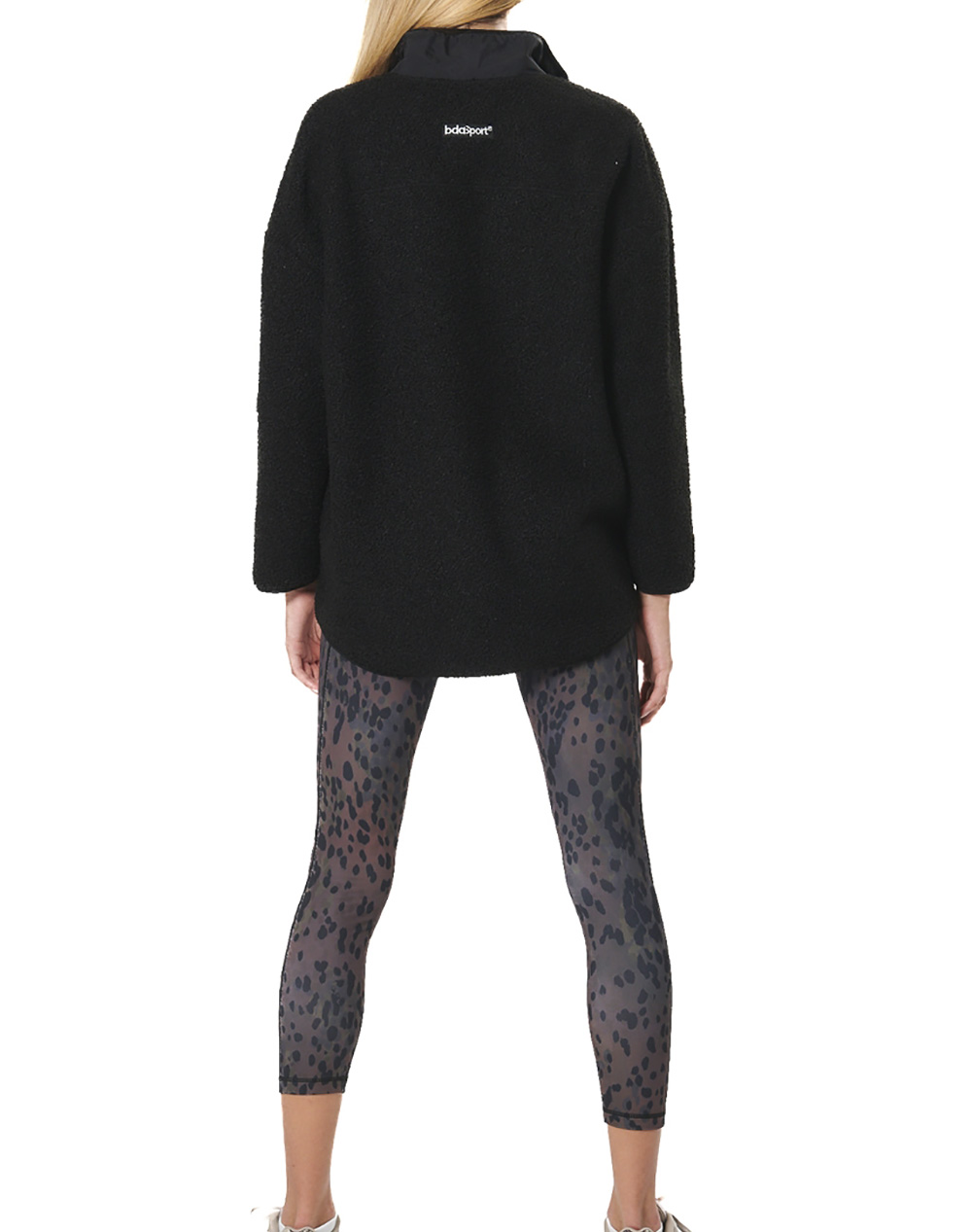 BODY ACTION WOMEN''S OVERSIZE BOUCLE-FLEECE JACKET 071530-01-BLACK Black φωτογραφία