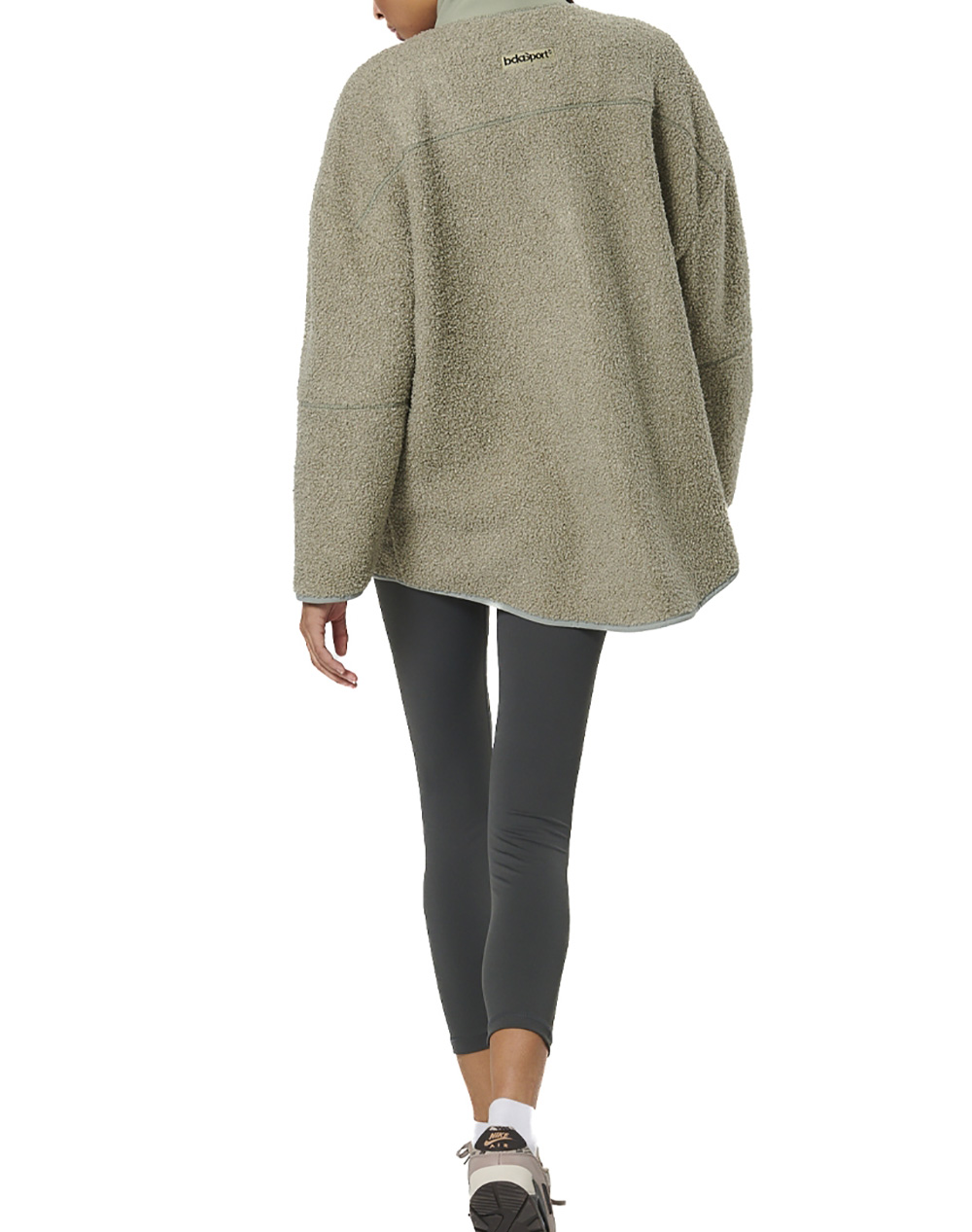 BODY ACTION WOMEN''S OVERSIZE BOUCLE-FLEECE JACKET 071530-01-FOG GREEN Green φωτογραφία