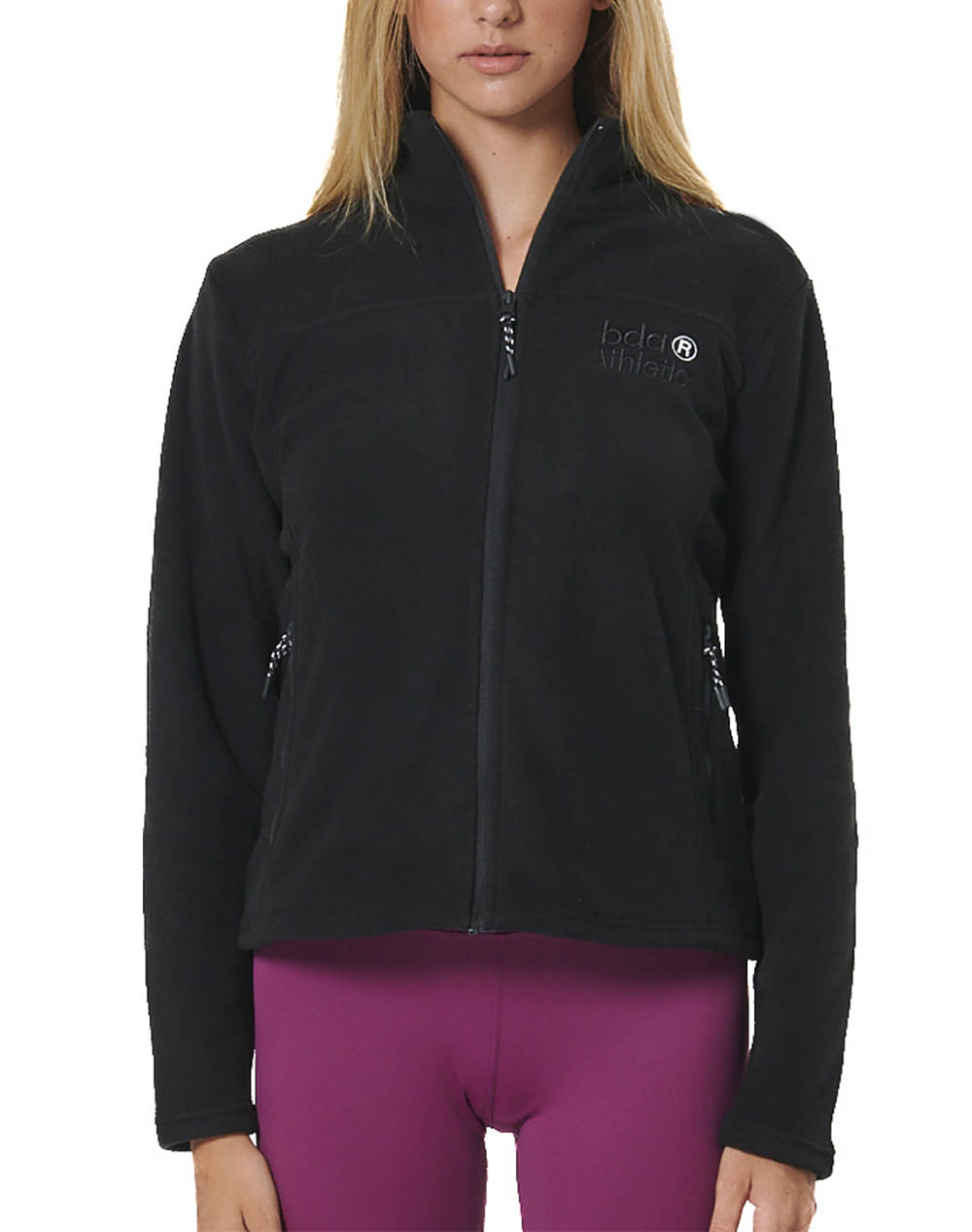 BODY ACTION BODY ACTION WOMEN''S FULL-ZIP POLAR FLEECE 071525-01-BLACK Black