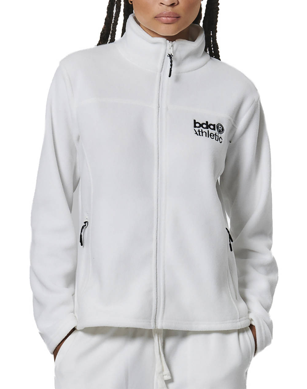 BODY ACTION BODY ACTION WOMEN''S FULL-ZIP POLAR FLEECE 071525-01-WHITE OFF OffWhite