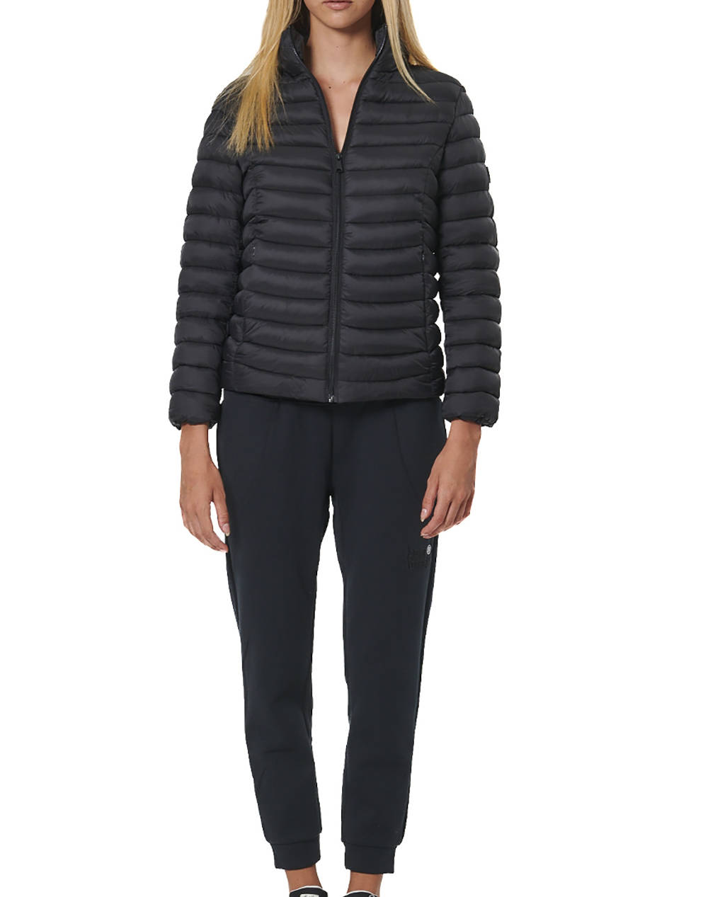 BODY ACTION WOMEN''S QUILTED JACKET WITH COLLAR 071532-01-BLACK Black φωτογραφία