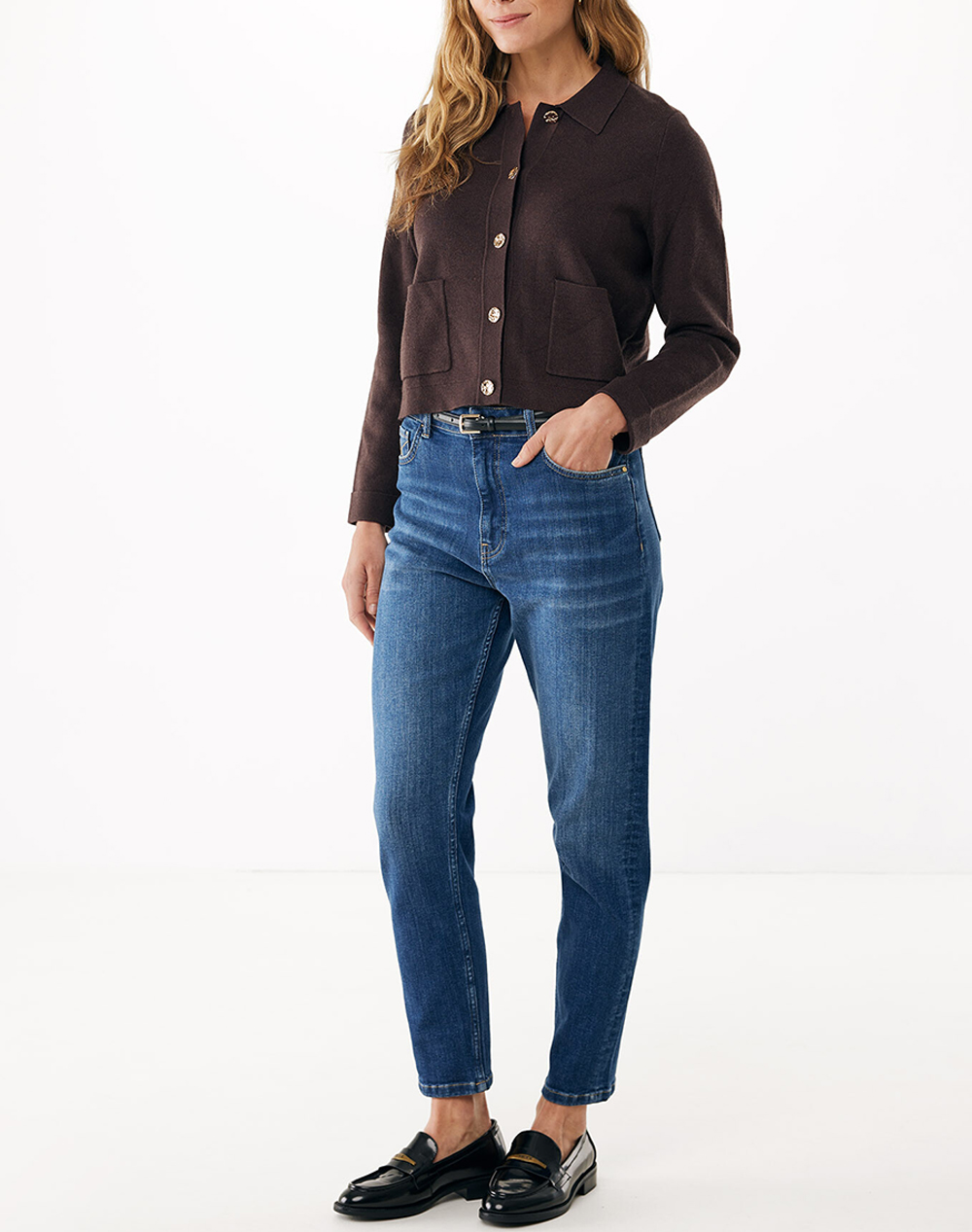 MEXX Knitted pocket jacket MF006602253W-190915 DarkBrown φωτογραφία