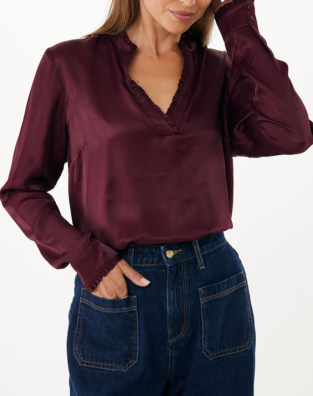 MEXX TULIP Ruffle blouse MF006101353W-191718 DarkRed