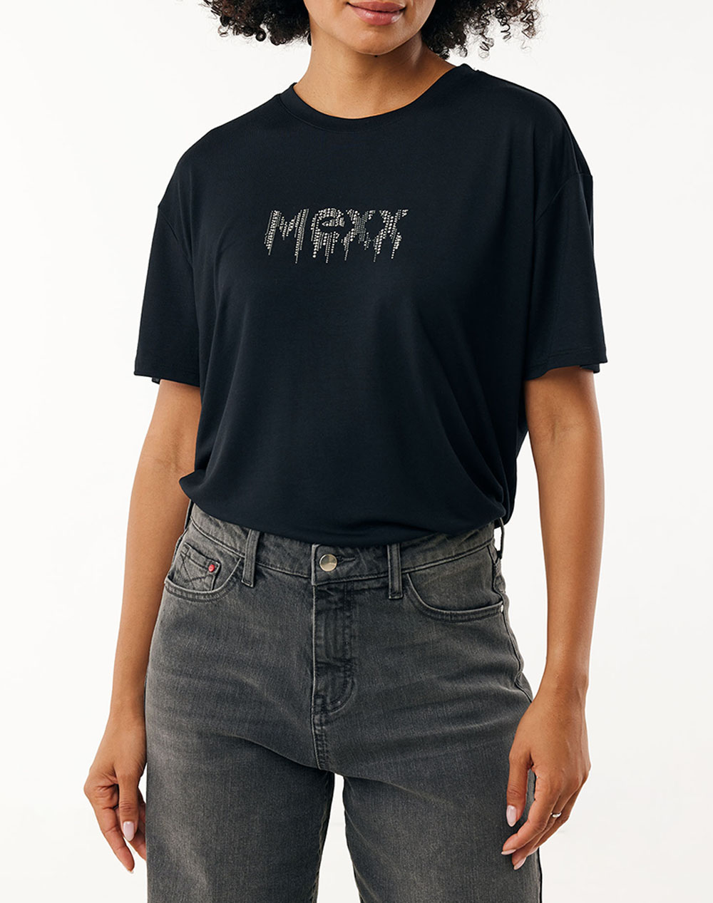 MEXX Glitter logo T-shirt MF007802353W-193911 Black