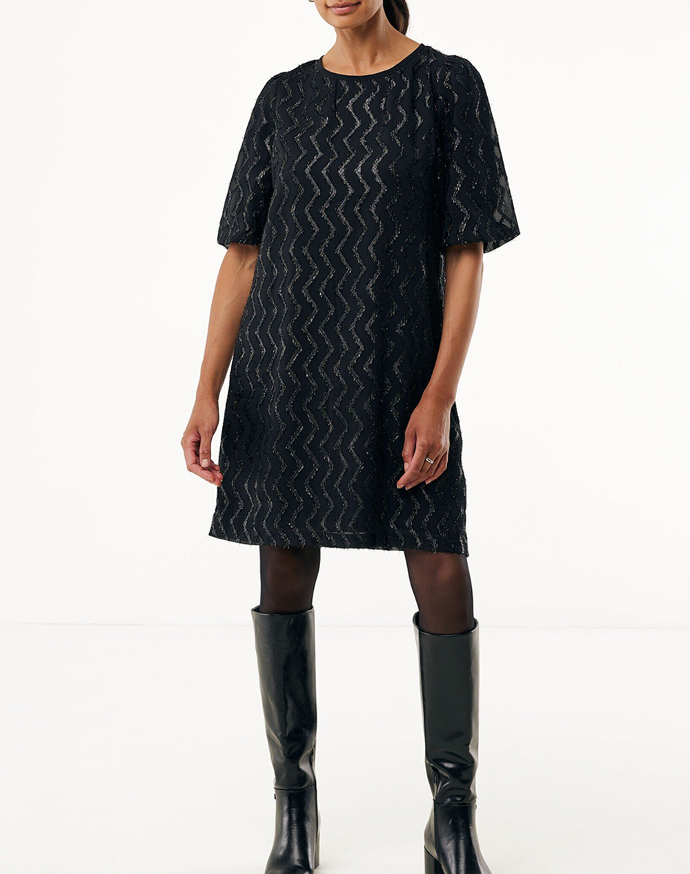 MEXX Glitter pattern organza dress MF006303953W-193911 Black