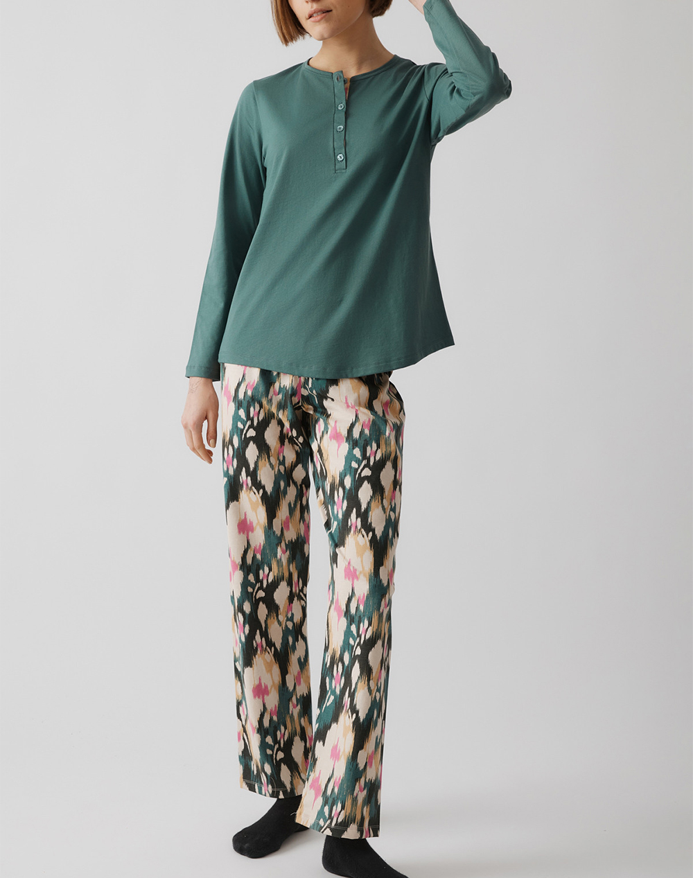 MINERVA ΠΥΖ.ΓΥΝ.ΠΑΤΛ.ABSTRACT FLORAL 90-52634-873 DarkGreen