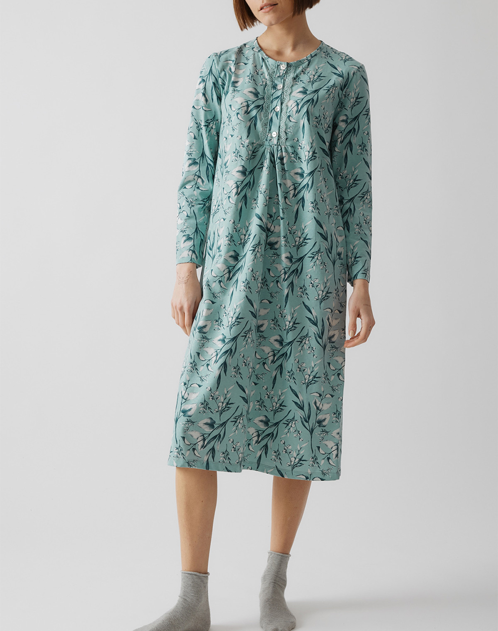 MINERVA ΝΥΧΤ.ΓΥΝ.LONG ΠΑΤΛ.NATURALLY 90-52642-323 Turquoise