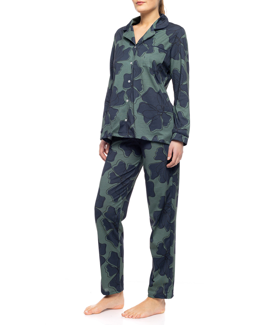 PINK LABEL PYJAMA BUTTONED FOREST BLOOM W1744P-TYPE Mixed