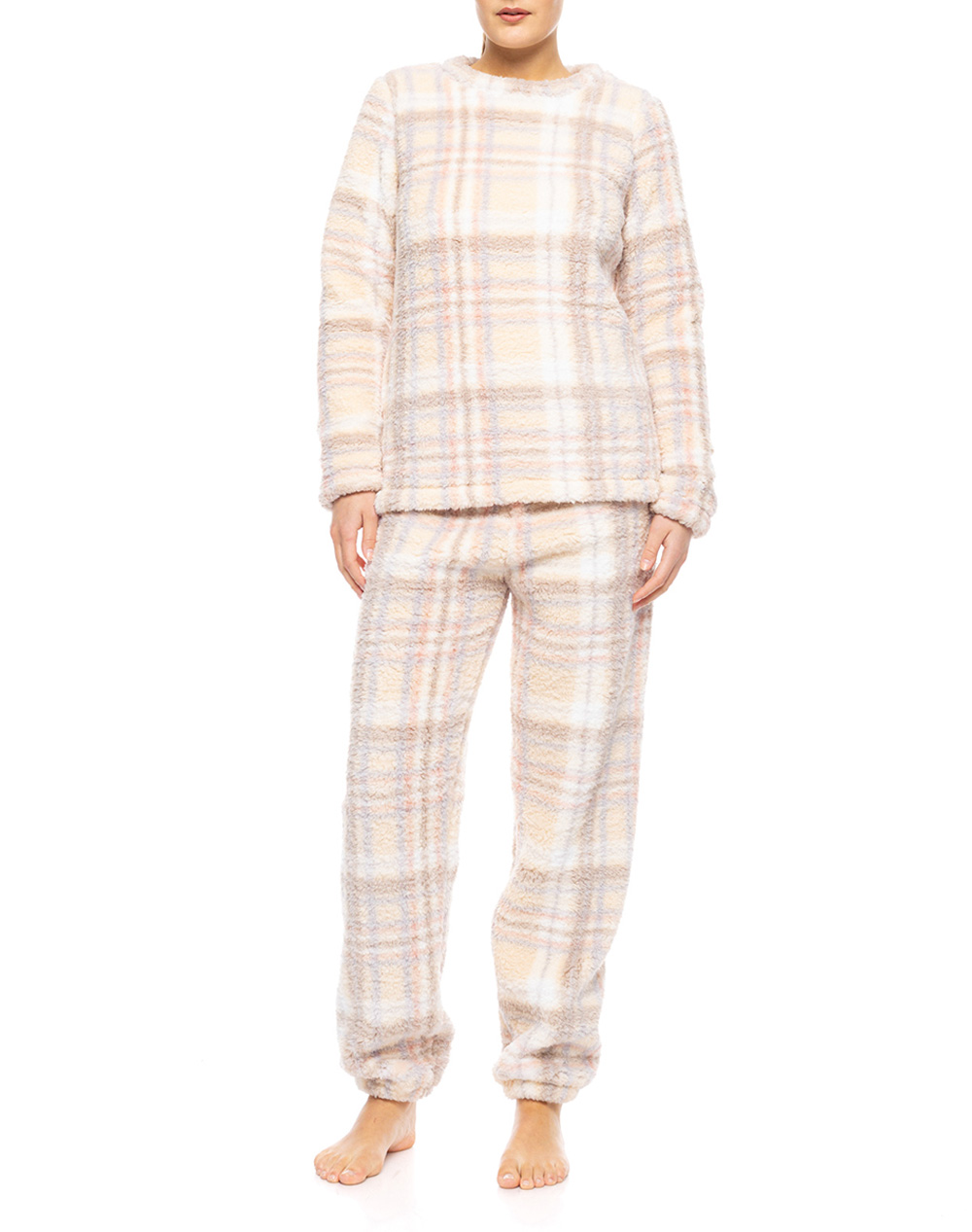 PINK LABEL PYJAMA FLEECE SOFT PLAID W1884-TYPE Mixed