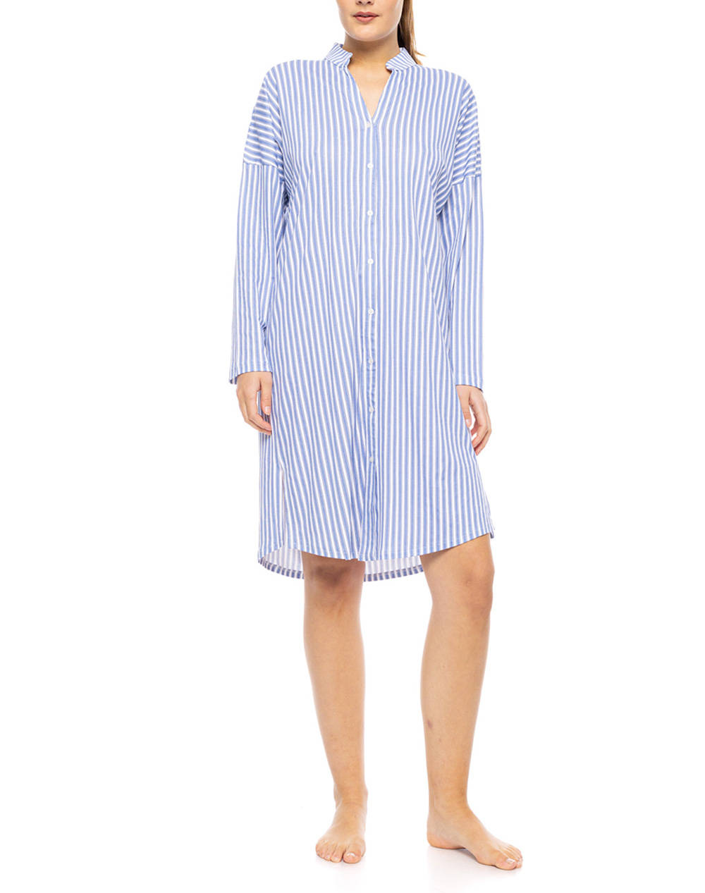 PINK LABEL PINK LABEL NIGHTGOWN BUTTONED CALMING STRIPES W1739P-TYPE Multi