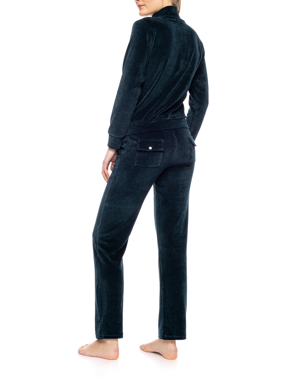 PINK LABEL VELVET TRACKSUIT NOS HIGH NECK WN-1001-57 DarkGreen φωτογραφία