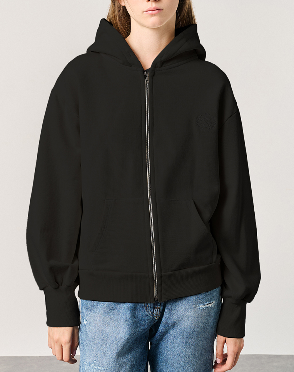 STAFF Polly Fleece Zip 65% Cotton- 35%Polyester 63-104.054-Ν0090 Black