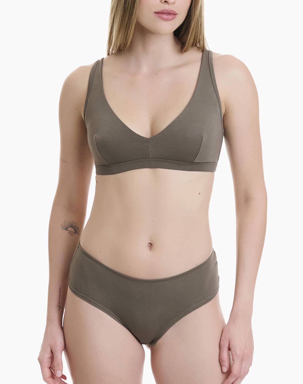 WALK ΓΥΝΑΙΚΕΙΟ HIPSTER BAMBOO ΜΕ ΔΑΝΤΕΛΑ W2045-85 Olive φωτογραφία