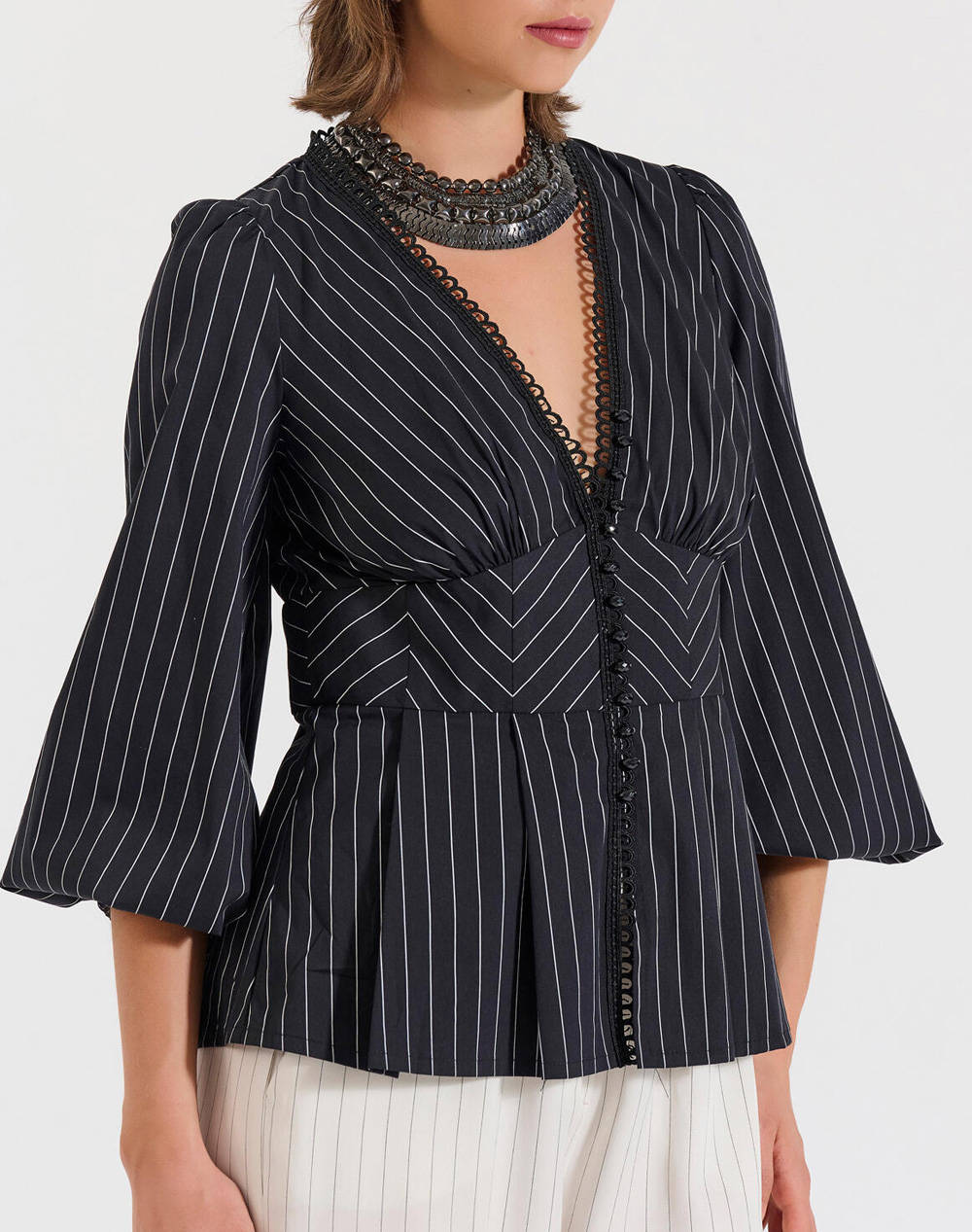 BILL COST BILL COST ΜΠΛΟΥΖΑ ΕΛΛΗΝΙΚΗΣ ΡΑΦΗΣ 10-320607-0-Μαύρο Black