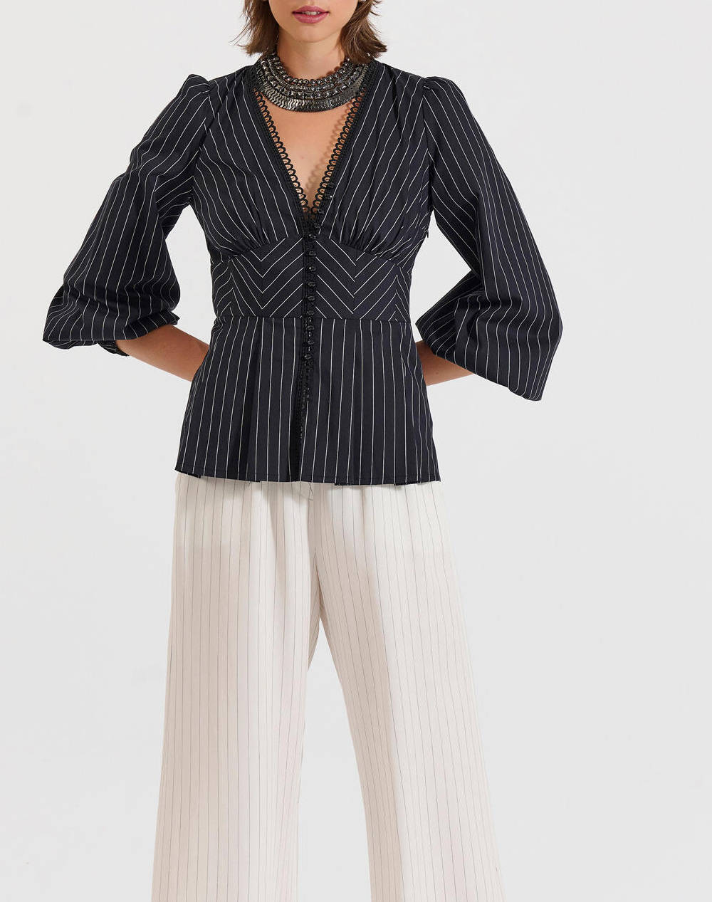 BILL COST ΜΠΛΟΥΖΑ ΕΛΛΗΝΙΚΗΣ ΡΑΦΗΣ 10-320607-0-Μαύρο Black φωτογραφία