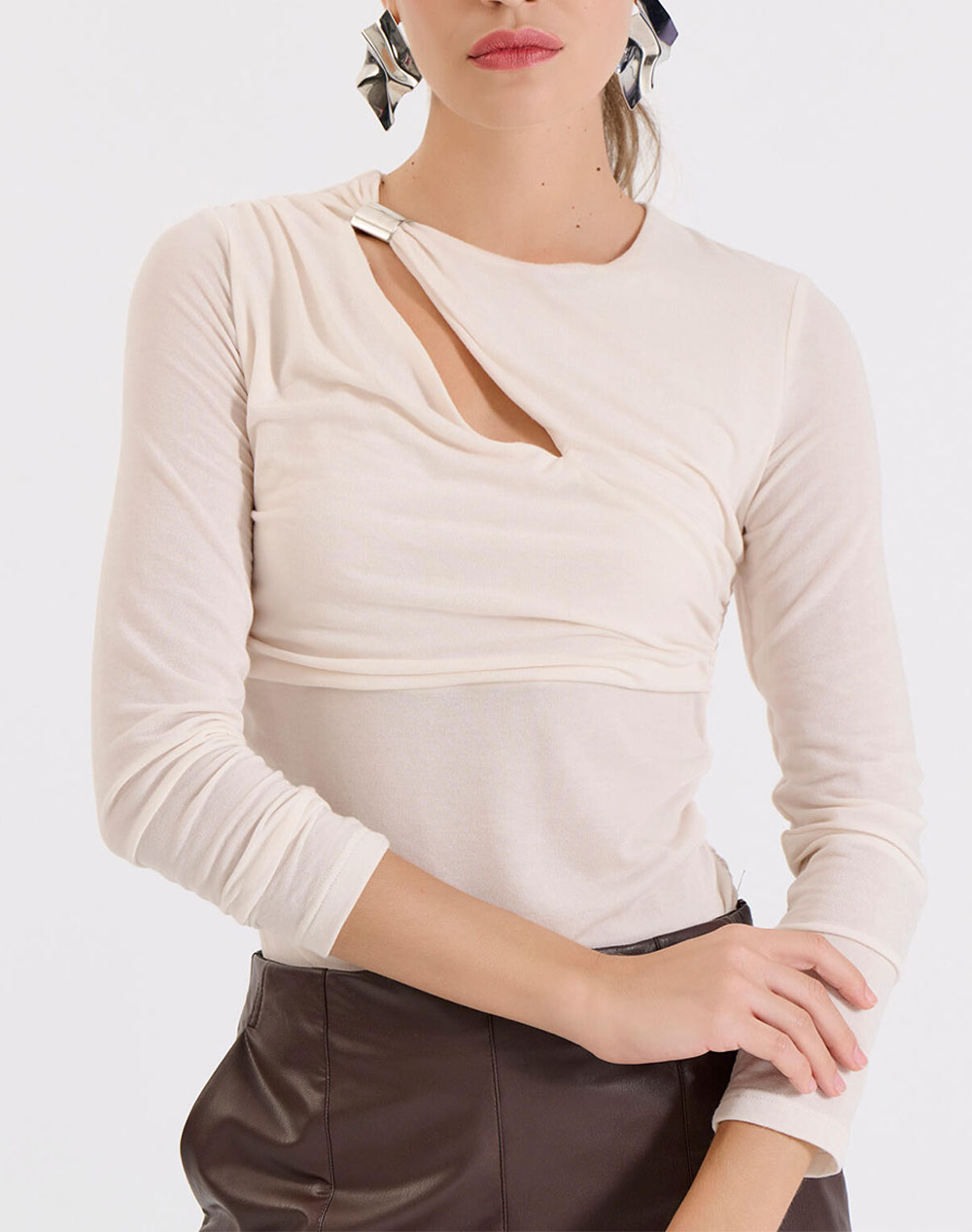 BILL COST ΜΠΛΟΥΖΑ ΕΛΛΗΝΙΚΗΣ ΡΑΦΗΣ 10-130175-0-ΕΚΡΟΥ Ecru