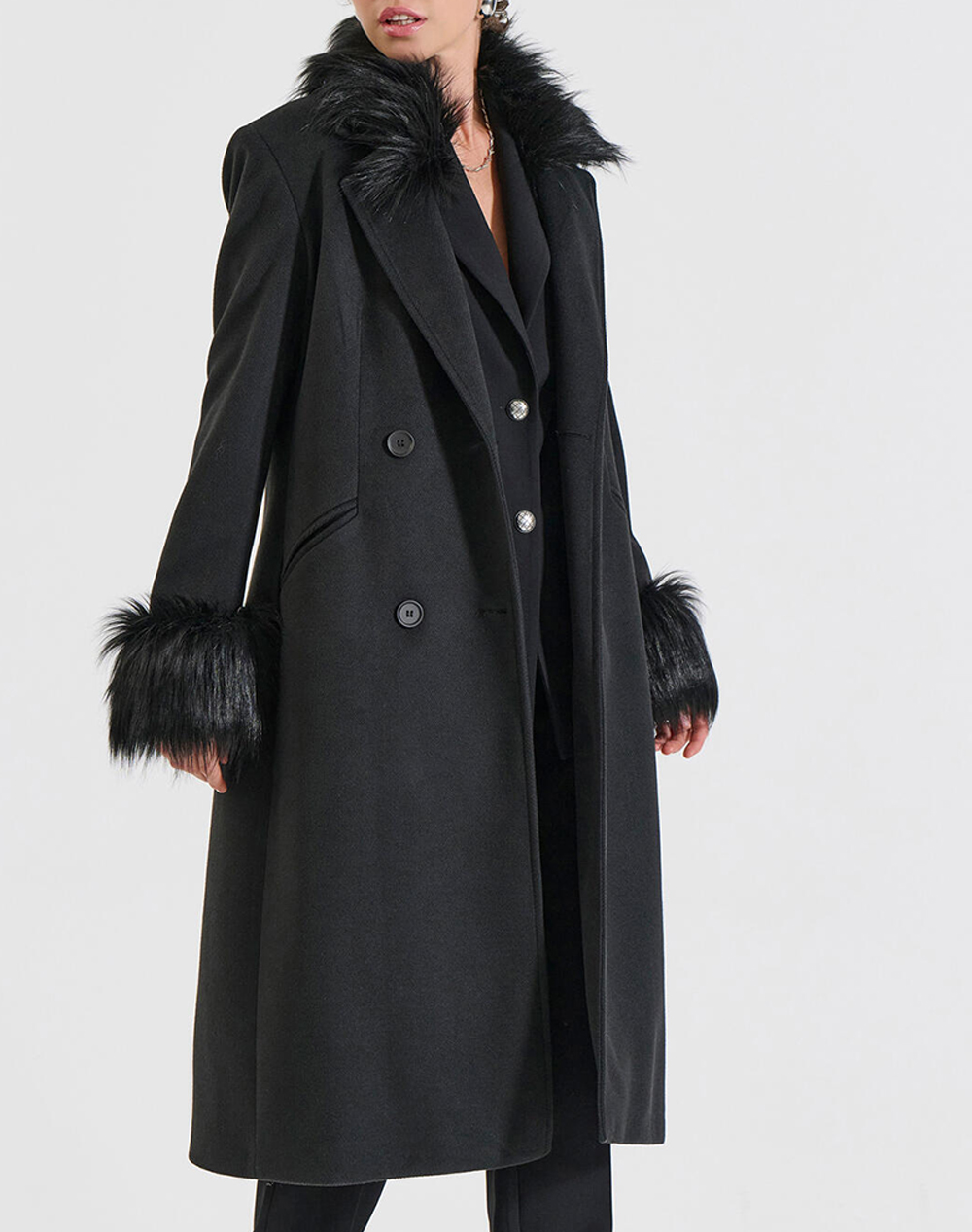 BILL COST ΠΑΛΤΟ ΕΛΛΗΝΙΚΗΣ ΡΑΦΗΣ 10-090205-0-Μαύρο Black