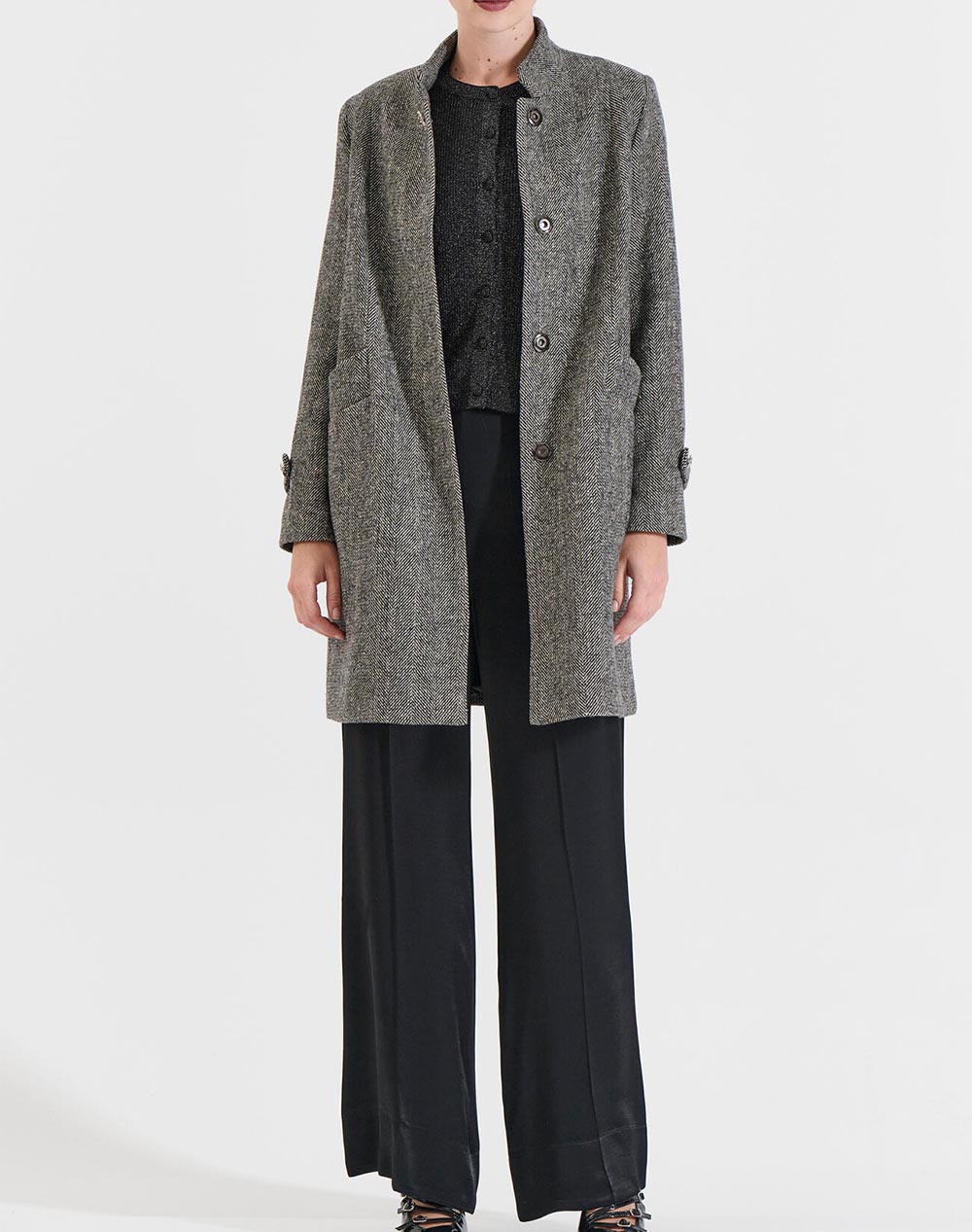 BILL COST ΗΜΙΠΑΛΤΟ 10-330358-0-ΓΚΡΙ Gray φωτογραφία