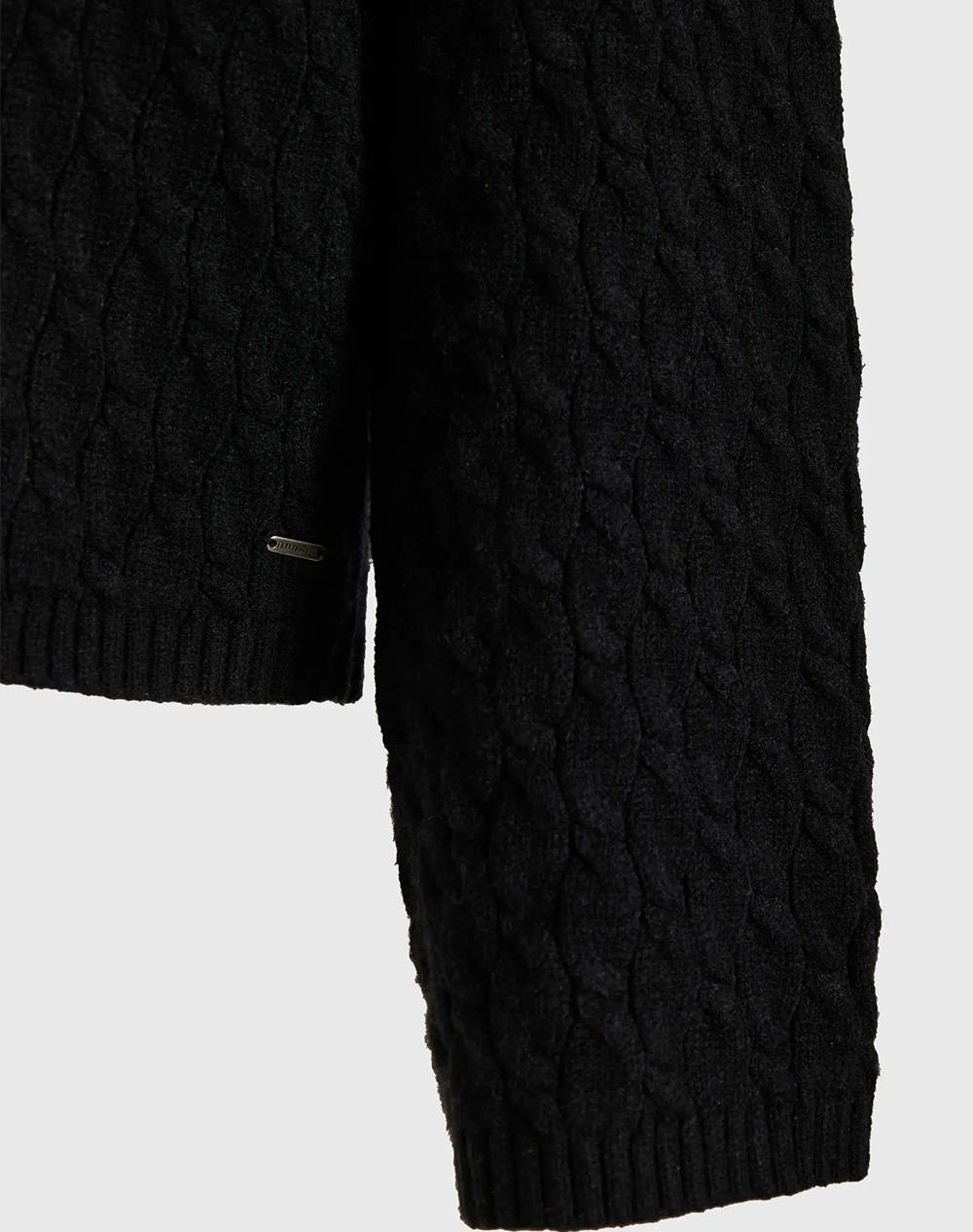 FUNKY BUDDHA Γυναικείο Πλεκτό με Λαιμόκοψη FBL012-130-09-BLACK Black φωτογραφία