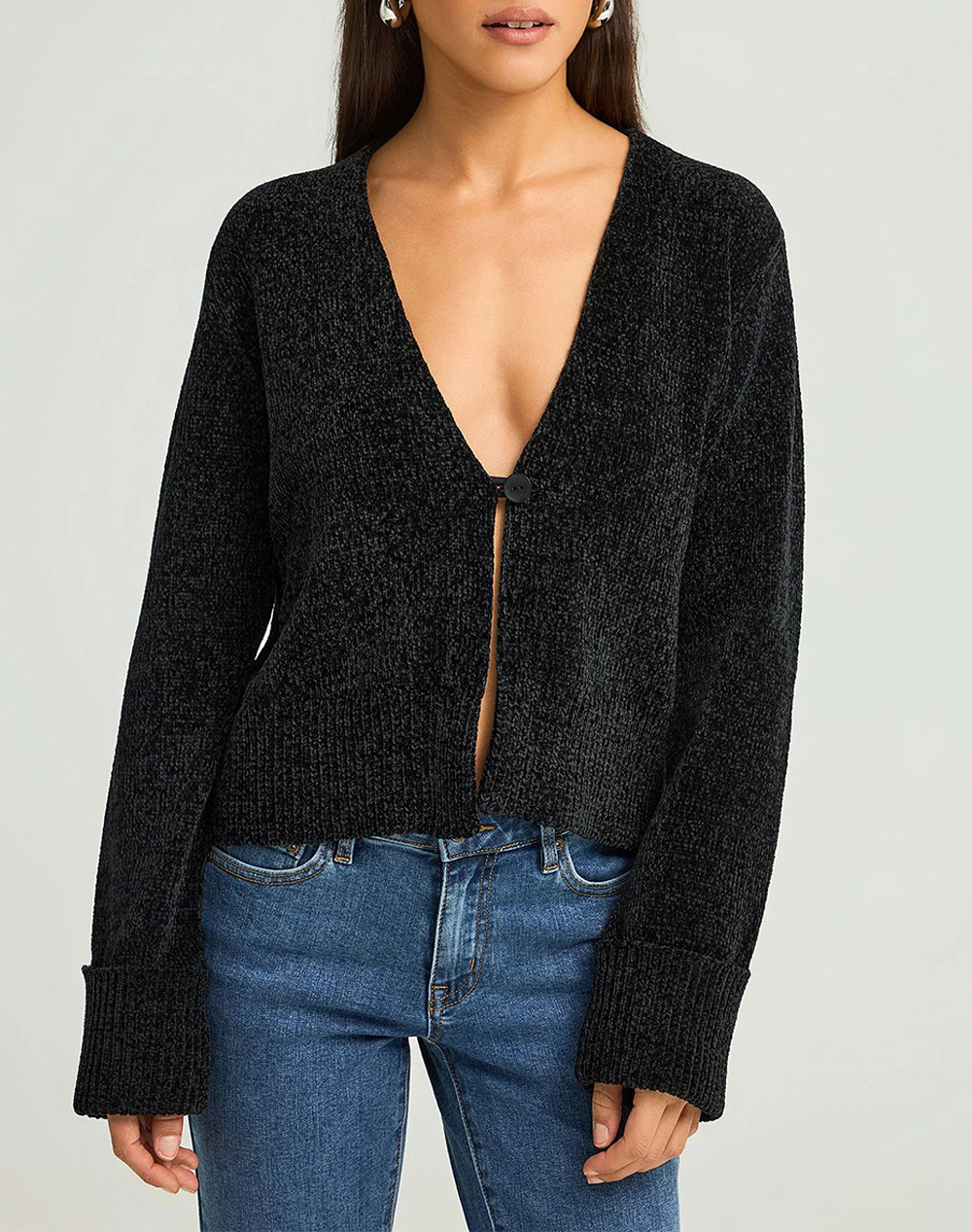 FUNKY BUDDHA Γυναικεία Πλεκτή Ζακέτα FBL012-105-09-BLACK Black