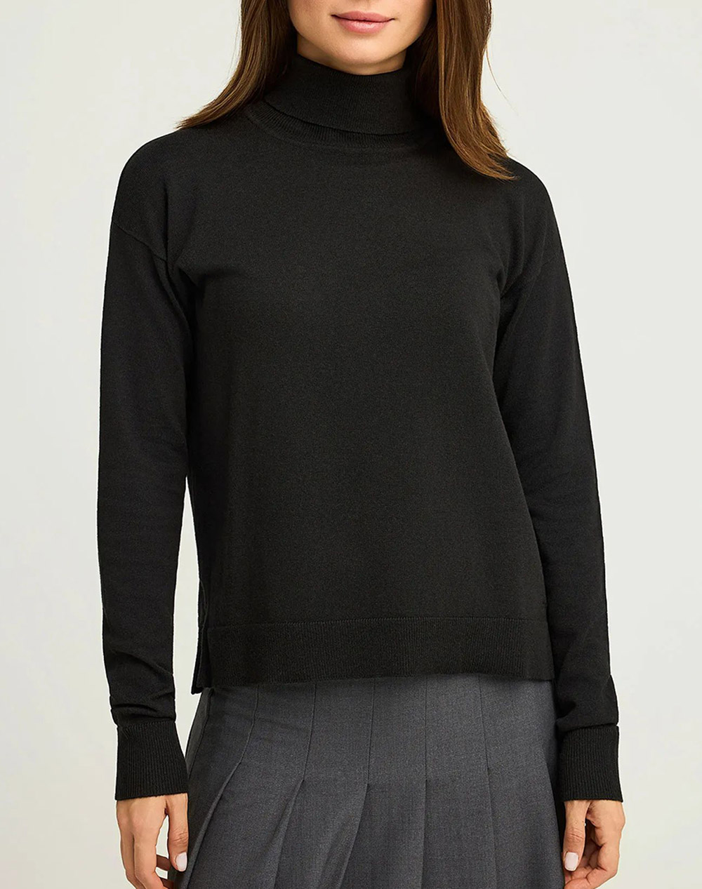 FUNKY BUDDHA Γυναικείο Πλεκτό Με Ψηλό Λαιμό FBL012-102-09-BLACK Black