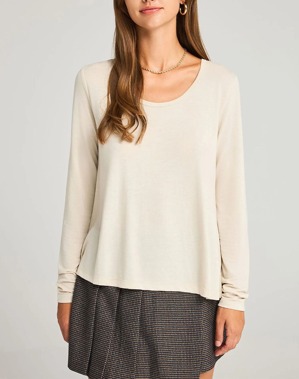 FUNKY BUDDHA Γυναικεία Μπλούζα Με Μακρύ Μανίκι FBL012-100-07-Cloud Cream Cream