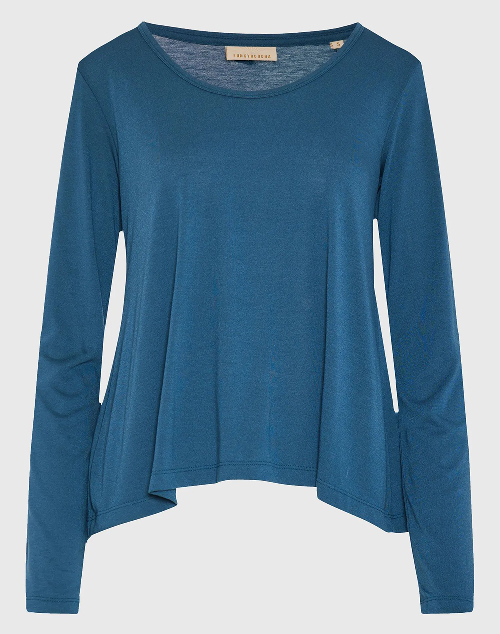 FUNKY BUDDHA Γυναικεία Μπλούζα Με Μακρύ Μανίκι FBL012-100-07-INDIAN TEAL Petrol