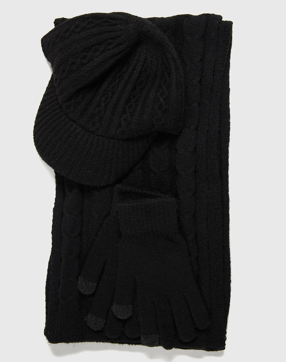 FUNKY BUDDHA Γυναικείο Σετ Κασκόλ Γαντια Καπέλο FBL012-108-10-BLACK Black φωτογραφία