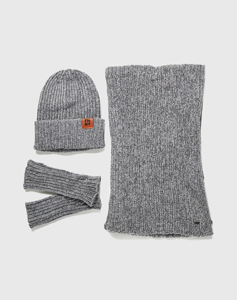 FUNKY BUDDHA FUNKY BUDDHA Γυναικείο Σετ Κασκόλ Γαντια Σκούφος FBL012-106-10-GREY Gray