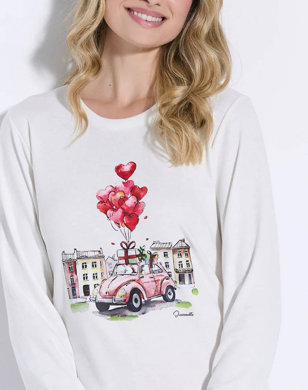 JEANNETTE ΠΥΖΑΜΑ ΛΑΙΜΟΚΟΨΗ ΤΥΠΩΜΑ J8113-ΡΟΖ Pink φωτογραφία