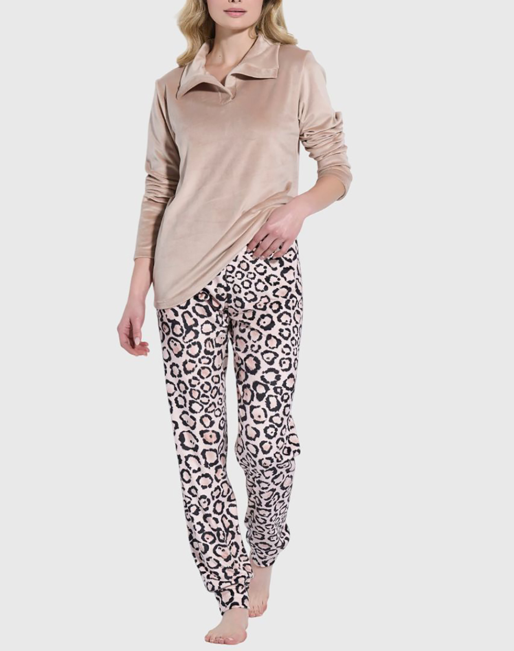 JEANNETTE ΠΥΖΑΜΑ ΒΕΛΟΥΔΟ ΛΕΟΠΑΡ 8148-VISON Mixed